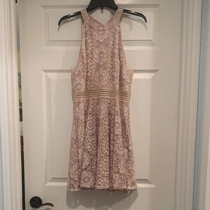 City Triangles Cream Lace Mini Dress